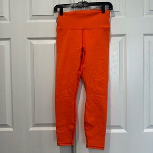 Fabletics Boost PowerHold High-Waisted 7/8 Legging Size S Orange Bright